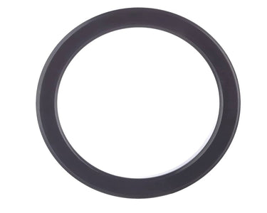 Black rubber gasket on a white background